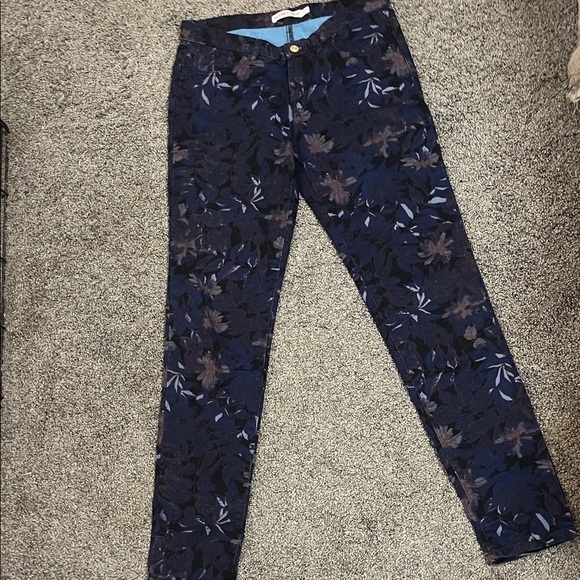 See By Chloe Navy and Black Floral Jeans - Picture 1 of 5